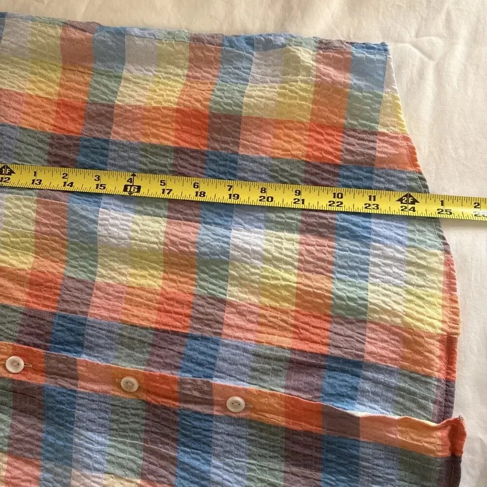 Bon worth women’s small petite short sleeve Plaid￼camp shirt Button Down - Picture 8 of 10